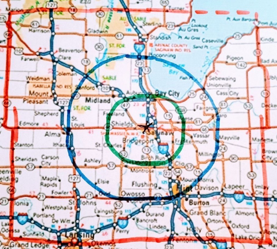 SERVICE AREA - Green Zone=$45/Blue Zone=$65/Red Zone=$115